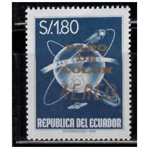 SELLOS ECUADOR 1964 - POR EL FARO COLON - 1 VALOR - AÉREO
