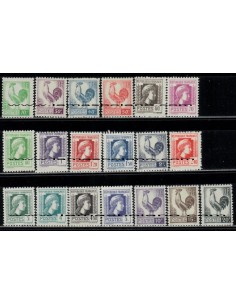 SELLOS FRANCIA 1944 - SERIE DE ALGERIA - 19 VALORES ** - CORREO