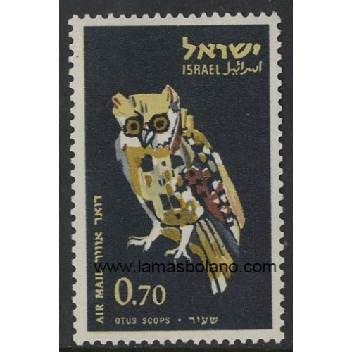 SELLOS ISRAEL 1963 PAJAROS OTUS SCOPS - 1 VALOR - AEREO