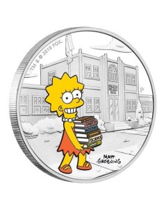 MONEDA TUVALU PLATA LISA SIMPSON ONZA PLATA A COLOR PROOF
