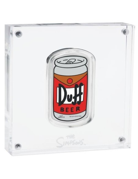 MONEDA TUVALU PLATA SIMPSONS CERVEZA DUFF A COLOR 2019 PROOF