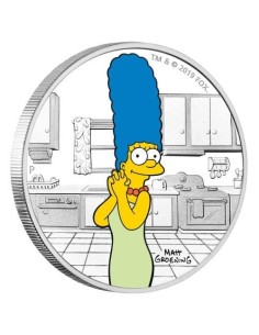 MONEDA TUVALU PLATA 2019 MARGE SIMPSONS CON COLOR PROOF