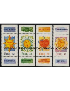 SELLOS IRLANDA 1994 SELLOS DE SALUDOS - 4 VALORES VIÑETA - CORREO