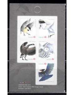 SELLOS CANADA 2018 - PÁJAROS - 5 VALORES AUTOADHESIVOS - CORREO