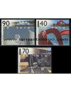 SELLOS ISRAEL 1995 ESCULTURA EXTERIOR - 3 VALORES - CORREO