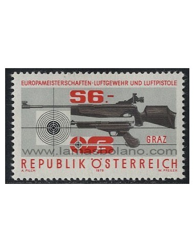 SELLOS DE AUSTRIA 1979 - COMPAÑIA AUSTRIACA DE TIRO DE FUSIL Y PISTOLA DE AIRE COMPRIMIDO - 1 VALOR - CORREO