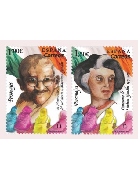 SELLOS ESPAÑA 2019 MAHATMA GANDHI 150 ANIVERSARIO - 1 VALOR - CORREO