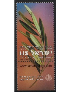 SELLOS ISRAEL 1998 JORNADA DEL RECUERDO - 1 VALOR CON BANDELETA - CORREO