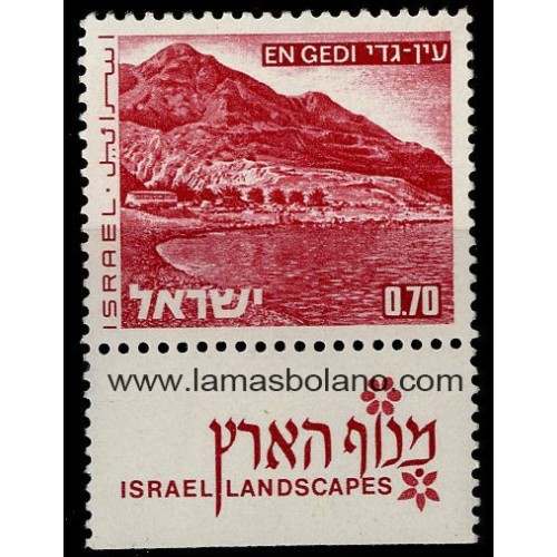 SELLOS ISRAEL 1971-75 PAISAJES DE ISRAEL EN GEDI- 1 VALOR CON BANDELETA - CORREO