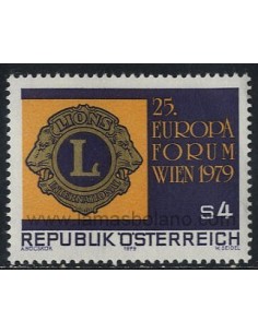 SELLOS DE AUSTRIA 1979 - LIONS 25 FORUM EUROPEO EN VIENA - 1 VALOR - CORREO