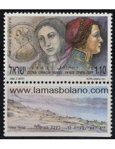 SELLOS ISRAEL 1991 MUJERES CELEBRES - 1 VALOR CON BANDELETA - CORREO