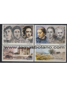 SELLOS ISRAEL 1992 MUJERES CELEBRES - 2 VALORES CON BANDELETA - CORREO