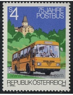 SELLOS DE AUSTRIA 1982 - AUTOCAR POSTAL 75 ANIVERSARIO DE SU INAUGURACION - 1 VALOR - CORREO