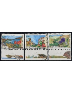 SELLOS ISRAEL 1993 PARQUES NACIONALES DE ISRAEL - 3 VALORES CON BANDELETA - CORREO