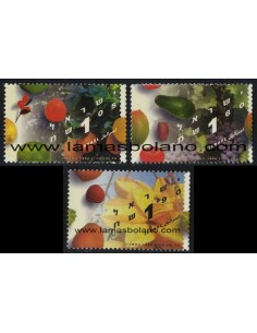 SELLOS ISRAEL 1996 FRUTOS - 3 VALORES - CORREO