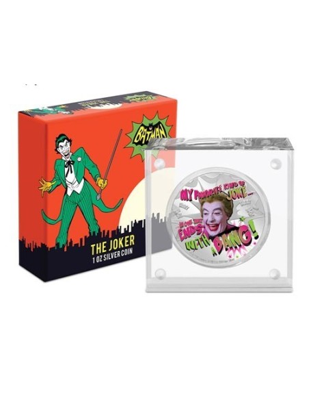 BATMAN THE JOKER MONEDA PLATA CON COLOR PROOF NIUE 2020