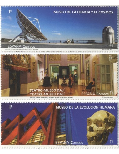 SELLOS ESPAÑA 2020 MUSEOS 3 VALORES