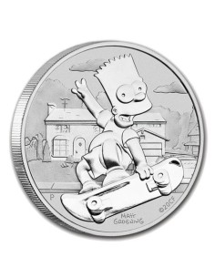 BARTH SIMPSON MONEDA PLATA TUVALU 2020 1 ONZA