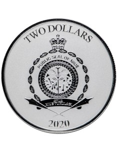 2020 NIUE STAR WARS  MANDALORIAN MYTHOSAUR 2 DÓLARES 1 ONZA PLATA 2