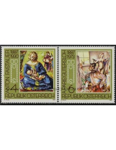SELLOS DE AUSTRIA 1987 - CENTENARIO DEL NACIMIENTO DE ANTON FAISTAUER HY ALBERT PARIS GUTERSLOH - 2 VALORES - CORREO