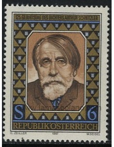 SELLOS DE AUSTRIA 1987 - ARTHUR SCHNITZTLER 125 ANIVERSARIO DEL NACIMIENTO - 1 VALOR - CORREO
