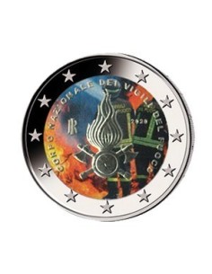ITALIA 2020 2 EUROS COLOR CUERPO DE BOMBEROS