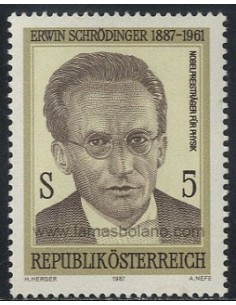 SELLOS DE AUSTRIA 1987 - ERWIN SCHRODINGER PREMIO NOBEL FISICA CENTENARIO DEL NACIMIENTO - 1 VALOR - CORREO