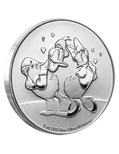 NIUE 2021 DONALD & DAISY 2 DÓLARES 1 ONZA PLATA BU 2