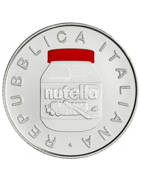 ITALIA 2021 NUTELLA ROJA 5 EUROS PLATA PROOF