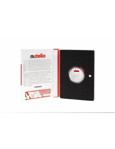 ITALIA 2021 NUTELLA ROJA 5 EUROS PLATA PROOF