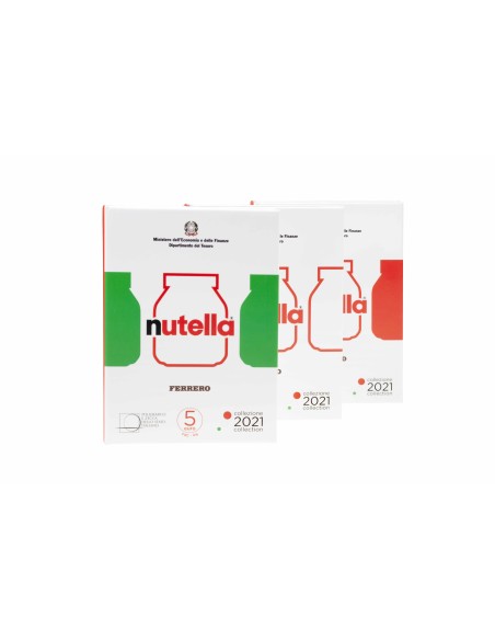 ITALIA 2021 NUTELLA ROJA 5 EUROS PLATA PROOF