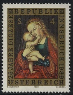 SELLOS DE AUSTRIA 1989 - DIOCESIS DE INNSBRUCK 25 ANIVERSARIO - 1 VALOR - CORREO