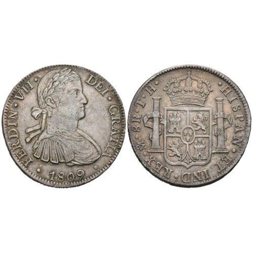 Moneda 8 reales 1809 Mexico TH Fernnado VII