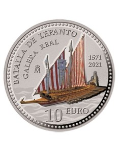ESPAÑA 2021 450 ANIVERSARIO BATALLA DE LEPANTO 10 EUROS PLATA CON COLOR PROOF