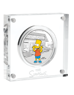 MONEDA TUVALU PLATA A COLOR BART SIMPSON 2019 PROOF 2