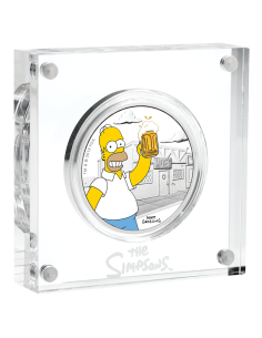 MONEDA TUVALU PLATA  2019 A COLOR LOS SIMPSONS HOMER 1 DOLAR PROOF 2
