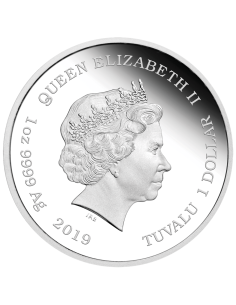 MONEDA TUVALU PLATA  2019 A COLOR LOS SIMPSONS HOMER 1 DOLAR PROOF 2