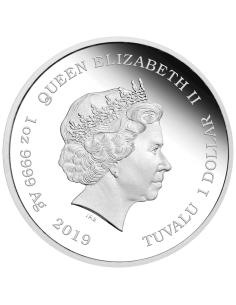 MONEDA TUVALU PLATA LISA SIMPSON ONZA PLATA A COLOR PROOF 2
