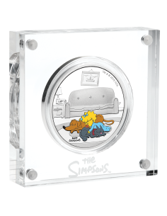 LOS SIMPSONS MAGGIE MONEDA PLATA A COLOR TUVALU 2019 PROOF 2