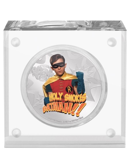 BATMAN ROBIN MONEDA PLATA CON COLOR PROOF NIUE 2020