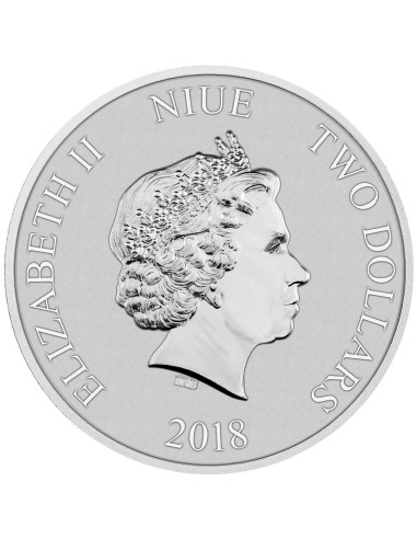 MONEDA PLATA  NIUE 2018 MICKEY MOUSE 90 ANIVERSARIO ONZA PLATA 2 DOLARES