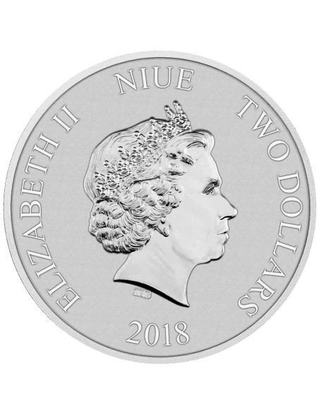 MONEDA PLATA  NIUE 2018 MICKEY MOUSE 90 ANIVERSARIO ONZA PLATA 2 DOLARES