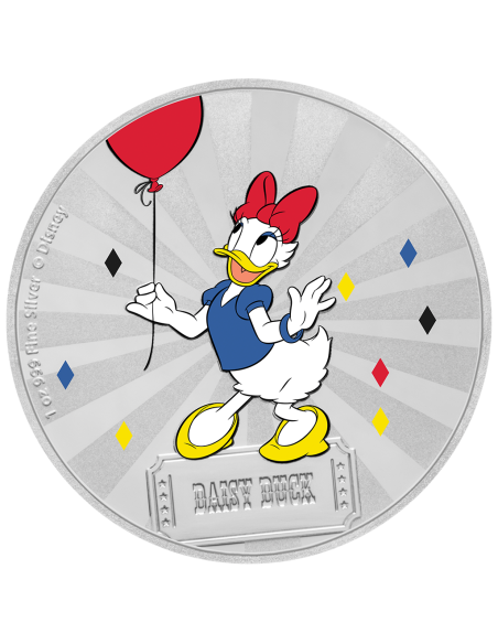 MONEDA NIUE PLATA DAISY A COLOR DISNEY MICKEY Y SUS AMIGOS 2019 2 DOLARES PROOF