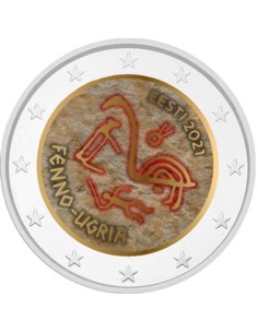 ESTONIA 2021 2 EUROS COLOR PUEBLOS UGROFINESES