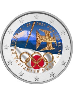 PORTUGAL 2021 2 EUROS COLOR PARTICIPACION PORTUGUESA EN LOS JUEGOS OLIMPICOS DE TOKYO