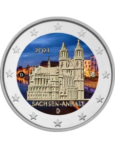ALEMANIA 2021 2 EUROS COLOR SAJONIA CATEDRAL DE MAGDEBURGO