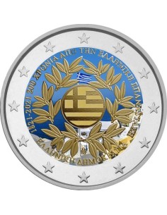 GRECIA 2 EUROS COLOR 2021 REVOLUCION GRIEGA 200 AÑOS
