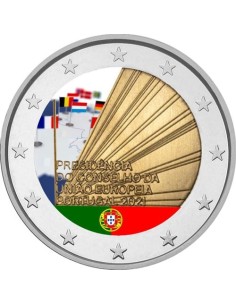 PORTUGAL 2021 2 EUROS COLOR PRESIDENCIA DE LA UNION EUROPEA