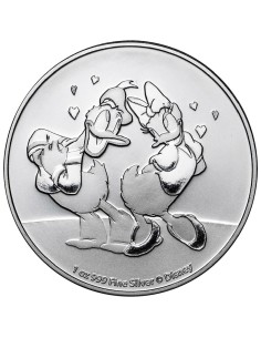 NIUE 2021 DONALD & DAISY 2 DÓLARES 1 ONZA PLATA BU