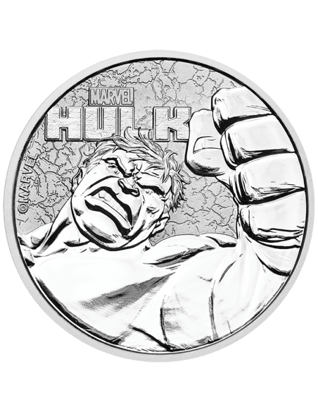 MONEDA HULK 1 ONZA PLATA TUVALU 2019